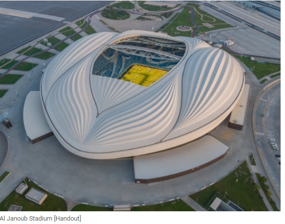 طراحی خیره کننده استادیوم الجنوب قطر که نماد بادبان قایق های سنتی دوحه است +تصویر