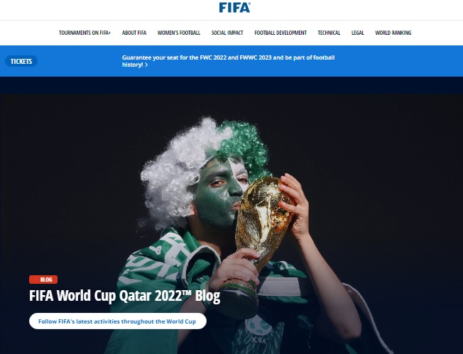 تصویر ویژه سایت فیفا برای تیم ملی عربستان سعودی