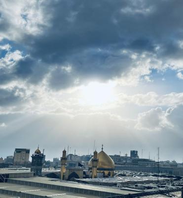 آسمان نیمه ابری نجف + عکس