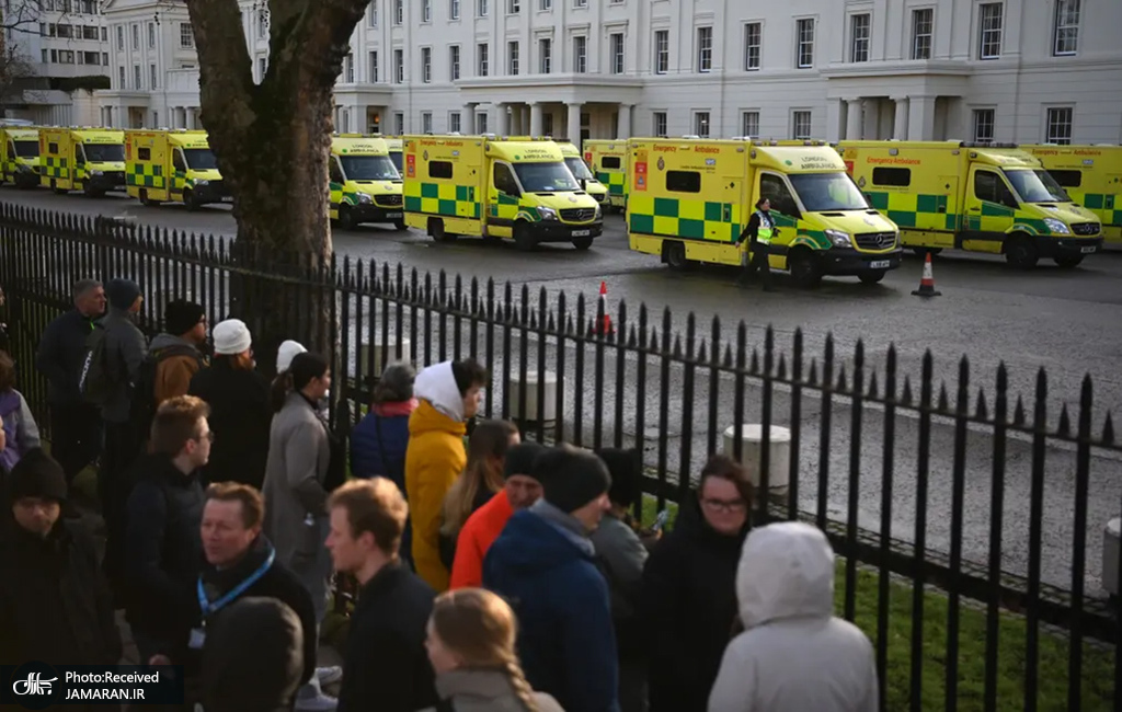 اعتصاب رانندگان و پرسنل آمبولانس‌ها در انگلیس + عکس