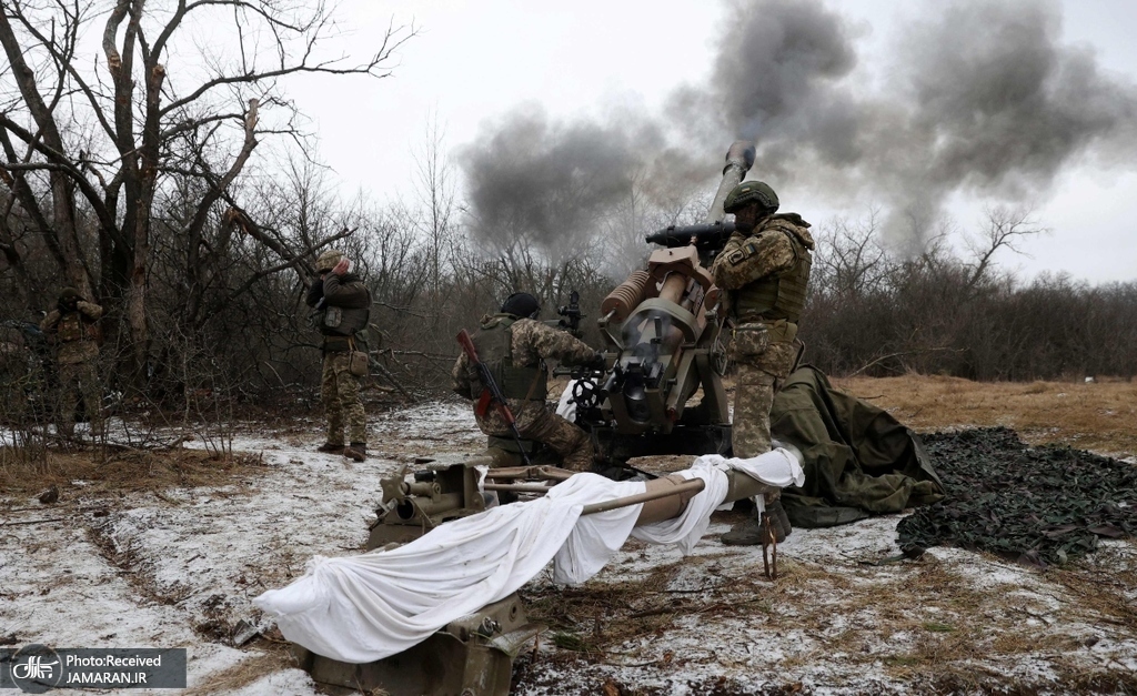 توپخانه اوکراینی به سمت مواضع روسیه در خط مقدم + عکس