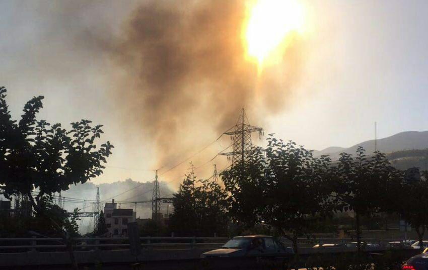 آتش سوزی گسترده در محله اوین تهران + عکس