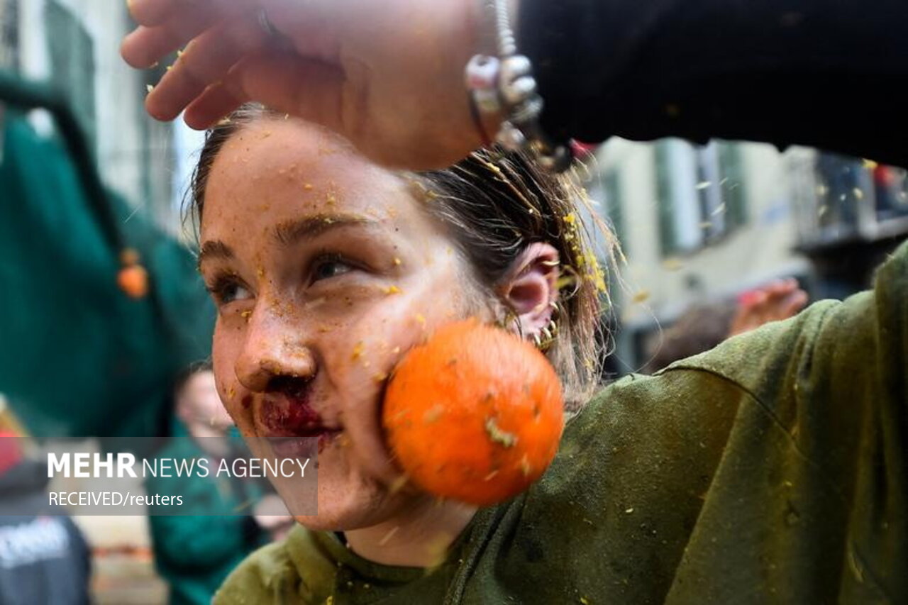 صورت های خونی در جشن سالانه پرتقال ایتالیا + عکس