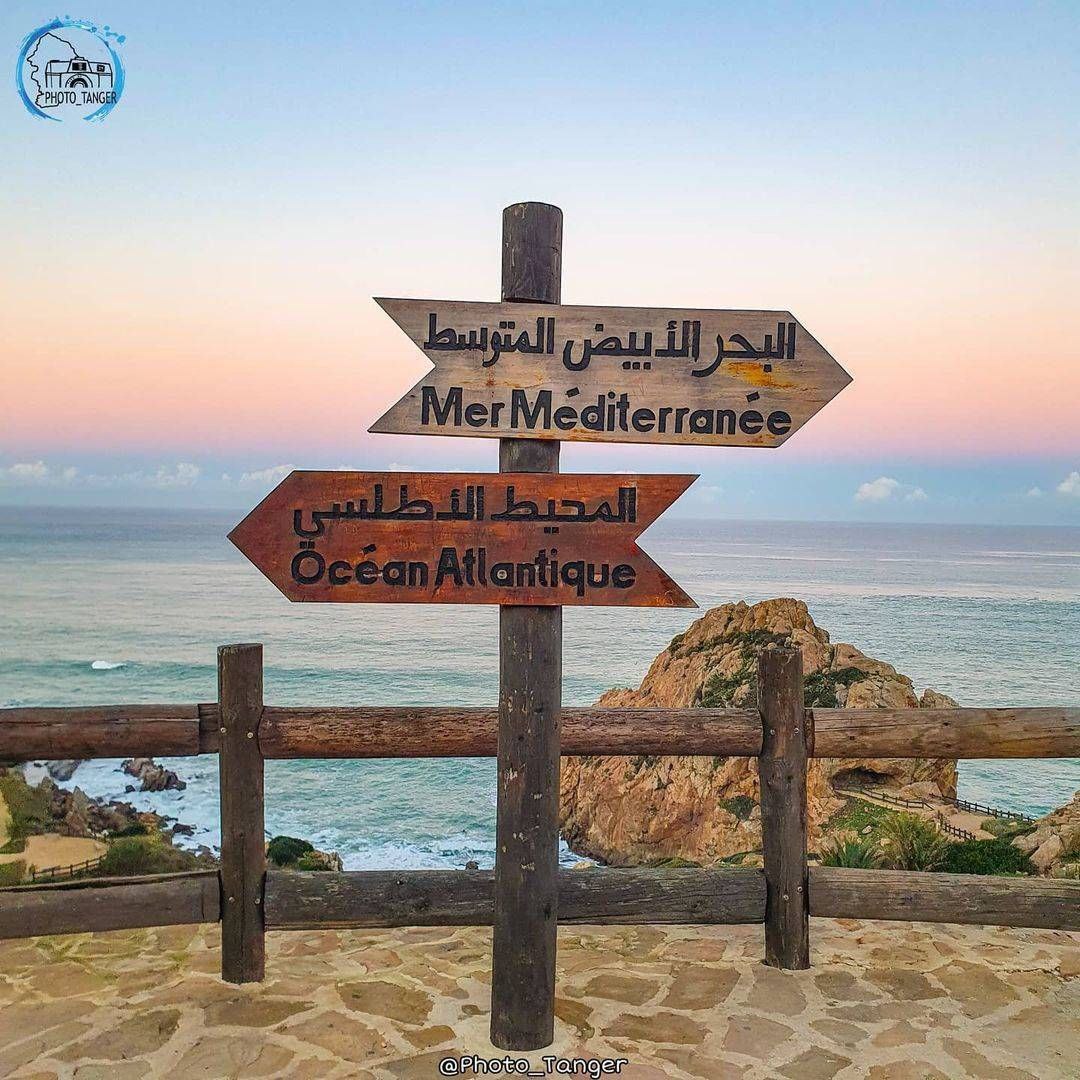 نقطه به هم رسیدن دریای مدیترانه و اقیانوس اطلس در کشور مراکش + عکس