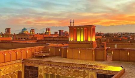 لحظه زیبای غروب آفتاب در یزد+عکس