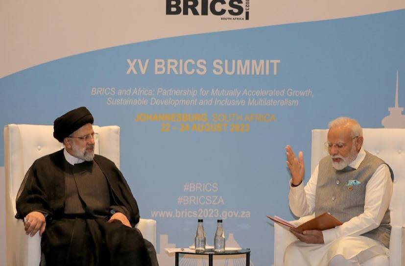 تصویر دیدنی از ملاقات نخست وزیر هند با رئیسی+عکس