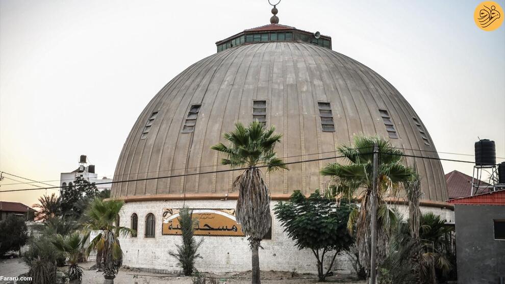 مسجدی با معماری عجیب در غزه + عکس