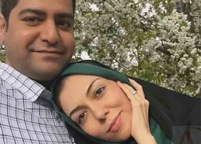 آزاده نامداری و همسرش در آغوش یکدیگر + عکس
