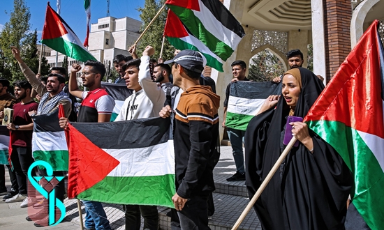 برگزاری تجمع حمایت از مردم فلسطین در دانشگاه علوم پزشکی ایران+ تصویر