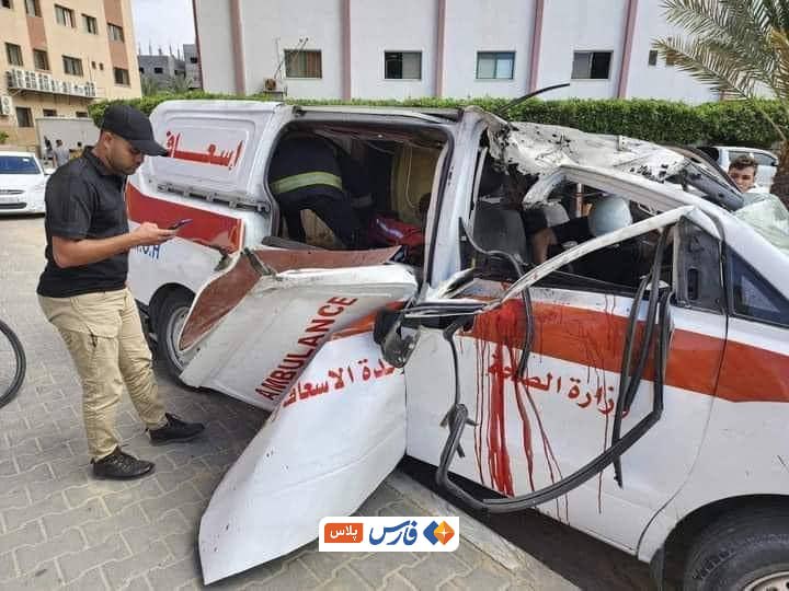آمبولانس فلسطینی که مورد هدف رژیم صهیونیست قرار گرفت! + عکس