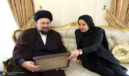  سیدحسن خمینی در منزل سفیر فلسطین در ایران +عکس