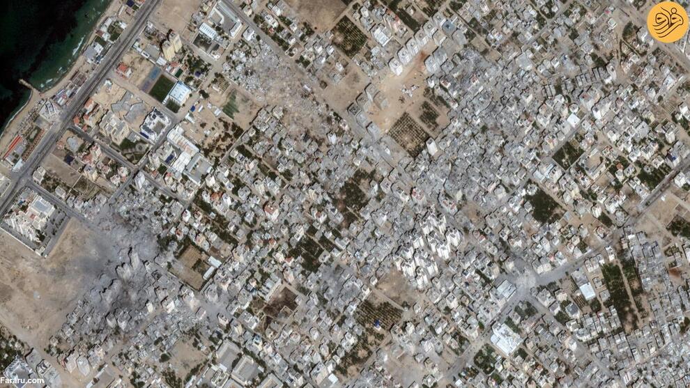 تصویر ماهواره‌ای از غزه قبل و پس از حملات اسرائیل+عکس
