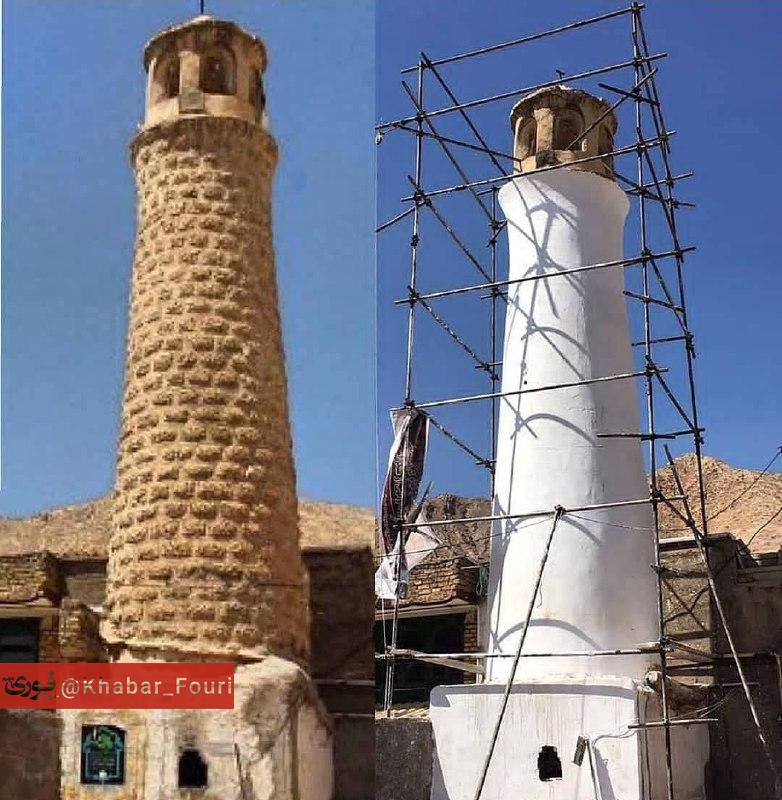 بازسازی فاجعه بار مسجد پامنار استان سمنان متعلق به دوره‌ی افشاریه! + عکس