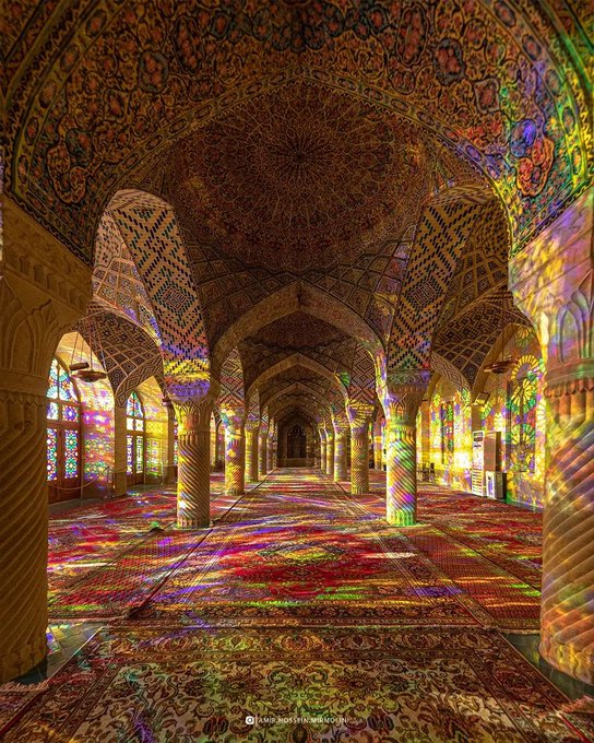 شبستان زمستانه مسجد نصیرالملک شیراز+عکس