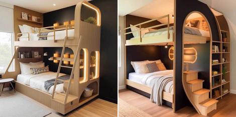 ایده های جالب برای تخت دو طبقه که هوش مصنوعی ارائه کرده+ تصاویر
