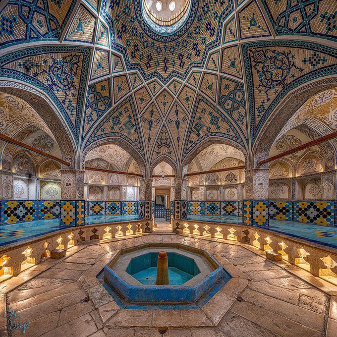 زیبایی چشم نواز حمام سلطان امیراحمد کاشان +عکس