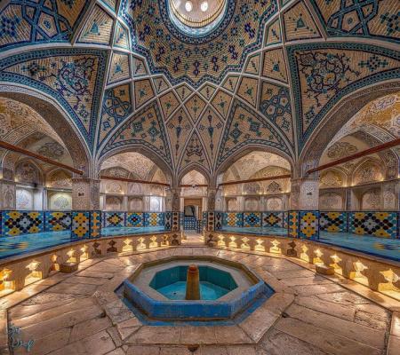 زیبایی چشم نواز حمام سلطان امیراحمد کاشان +عکس