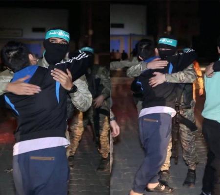 لحظه خداحافظی اسیر صهیونیست با رزمنده القسام سوژه شد + عکس