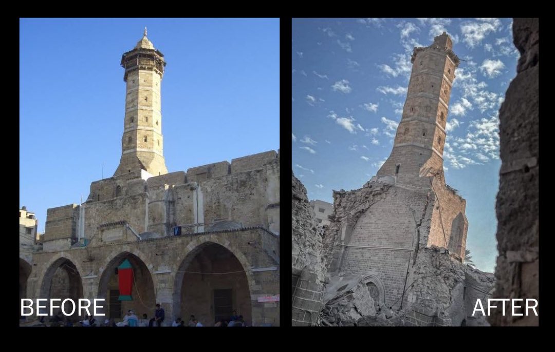 تصویر غم انگیز از مسجدی قدیمی در غزه که اسرائیل نابودش کرد+عکس