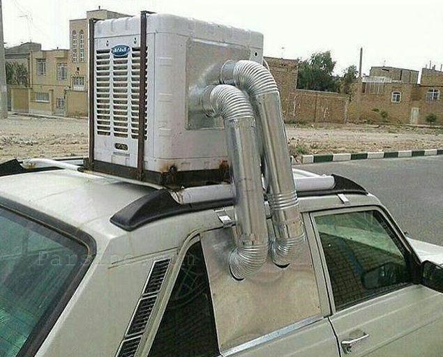نصب کولر آبی روی پیکان/ عکس