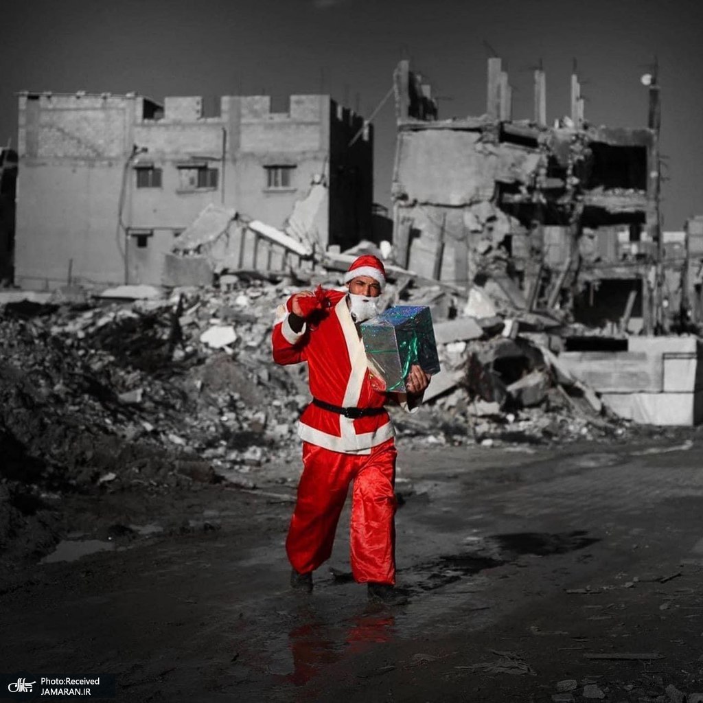 اگر بابانوئل به غزه برود این طور می‌شود+عکس
