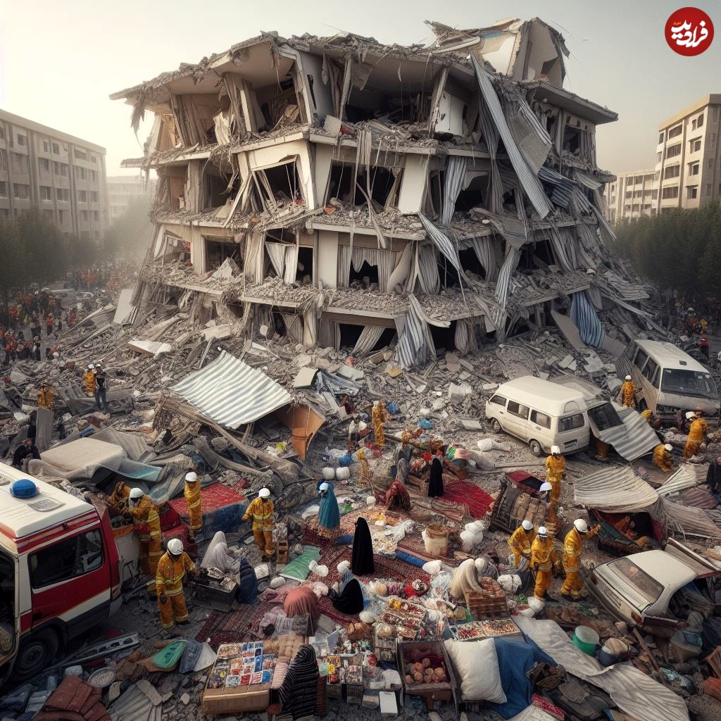 تصاویر هوش مصنوعی از تهران پس از زلزله ۸ ریشتری+عکس
