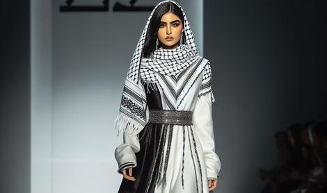 طراحی لباس زنانه با طرح چفیه فلسطینی+ تصاویر