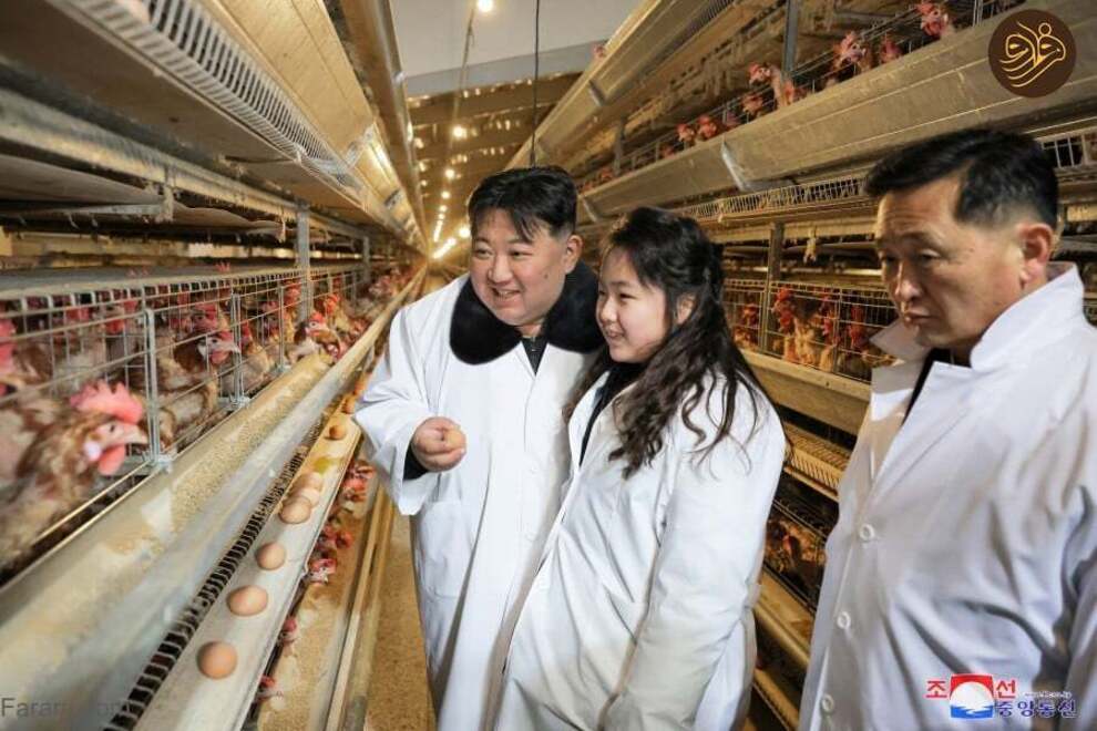 بازدید کیم جونگ اون و دخترش از یک مرغداری + عکس