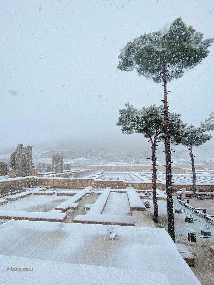 تخت جمشید برفی را دیده بودید؟ +عکس