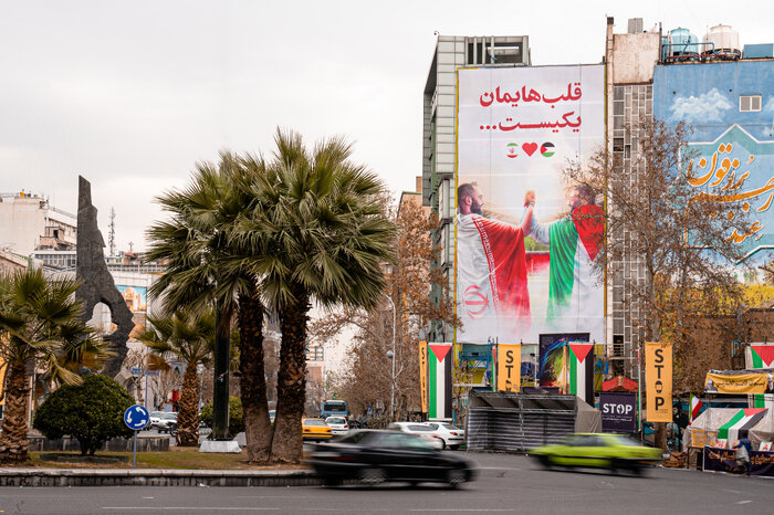 دیوپارنگاره جالب میدان فلسطین+عکس