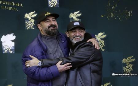 شوخی جالب مهران غفوریان با مهران احمدی در جشنواره فیلم فجر+ تصاویر