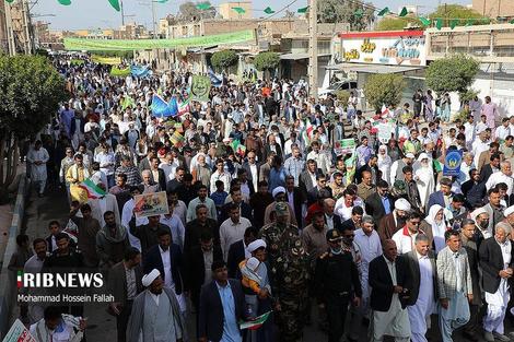 تصاویری از راهپیمایی بیست و دوم بهمن ۱۴۰۲ در استان سیستان و بلوچستان
