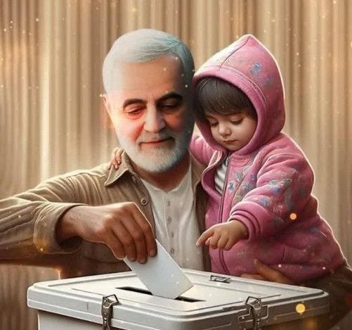 تصویری معنادار از حاج قاسم و جای خالی‌اش در روز انتخابات+عکس