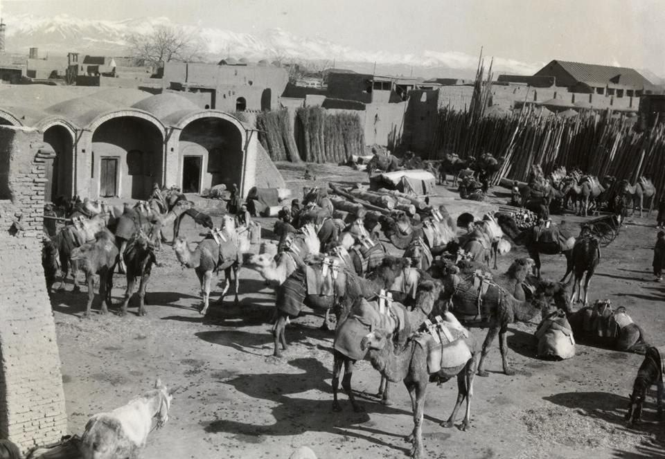 کاروانسرایی در  تهران در سال ۱۹۲۵ + عکس