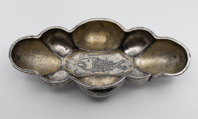 کاسه ساسانی با طرح ماهی متعلق به قرن هفتم میلادی+عکس