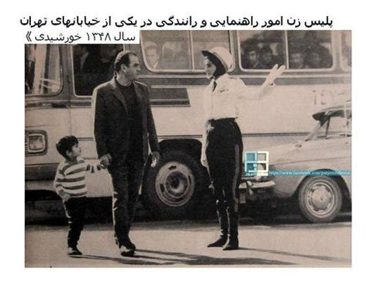 پلیس زن راهنمایی و رانندگی در خیابان‌های تهران+عکس