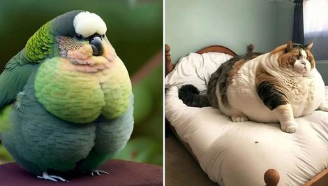 تصاویری که هوش مصنوعی از حیوانات؛ بعد از اضافه وزن شدید ارائه کرده