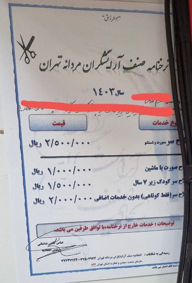 نرخ عجیب در پیرایشگاه‌های تهران که باور نمی‌کنید+عکس