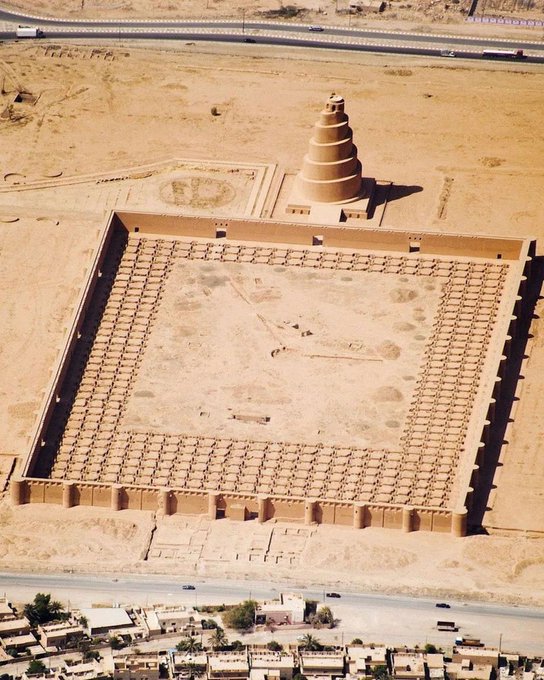 مسجد جامع متوکل در سامرا با منازه حلزونی که ثبت جهانی شده+عکس