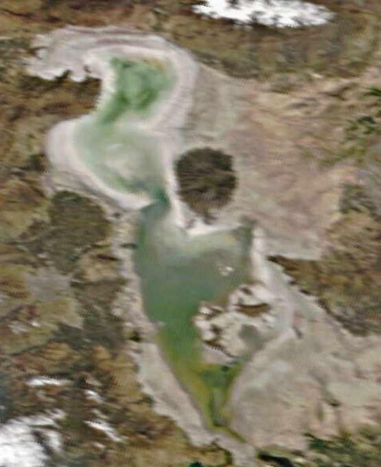 تصویر ناسا از آخرین وضعیت دریاچه ارومیه+عکس