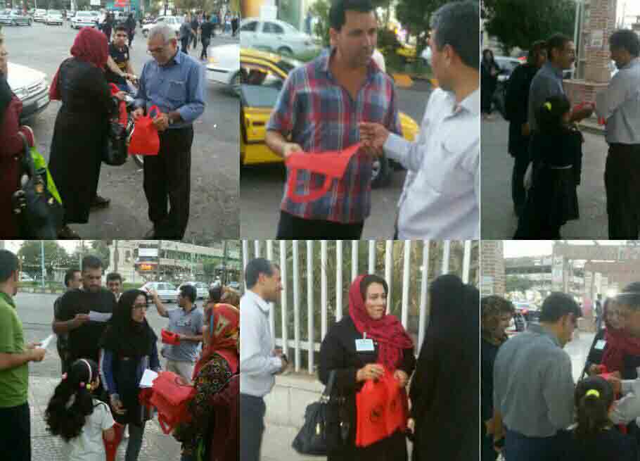 توزیع 200 کیسه پارچه ای در سطح شهر + عکس