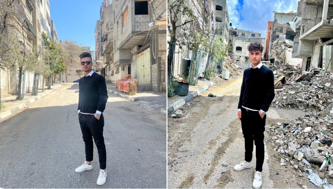 تصویری به فاصله یک سال از یک مکان در غزه+عکس
