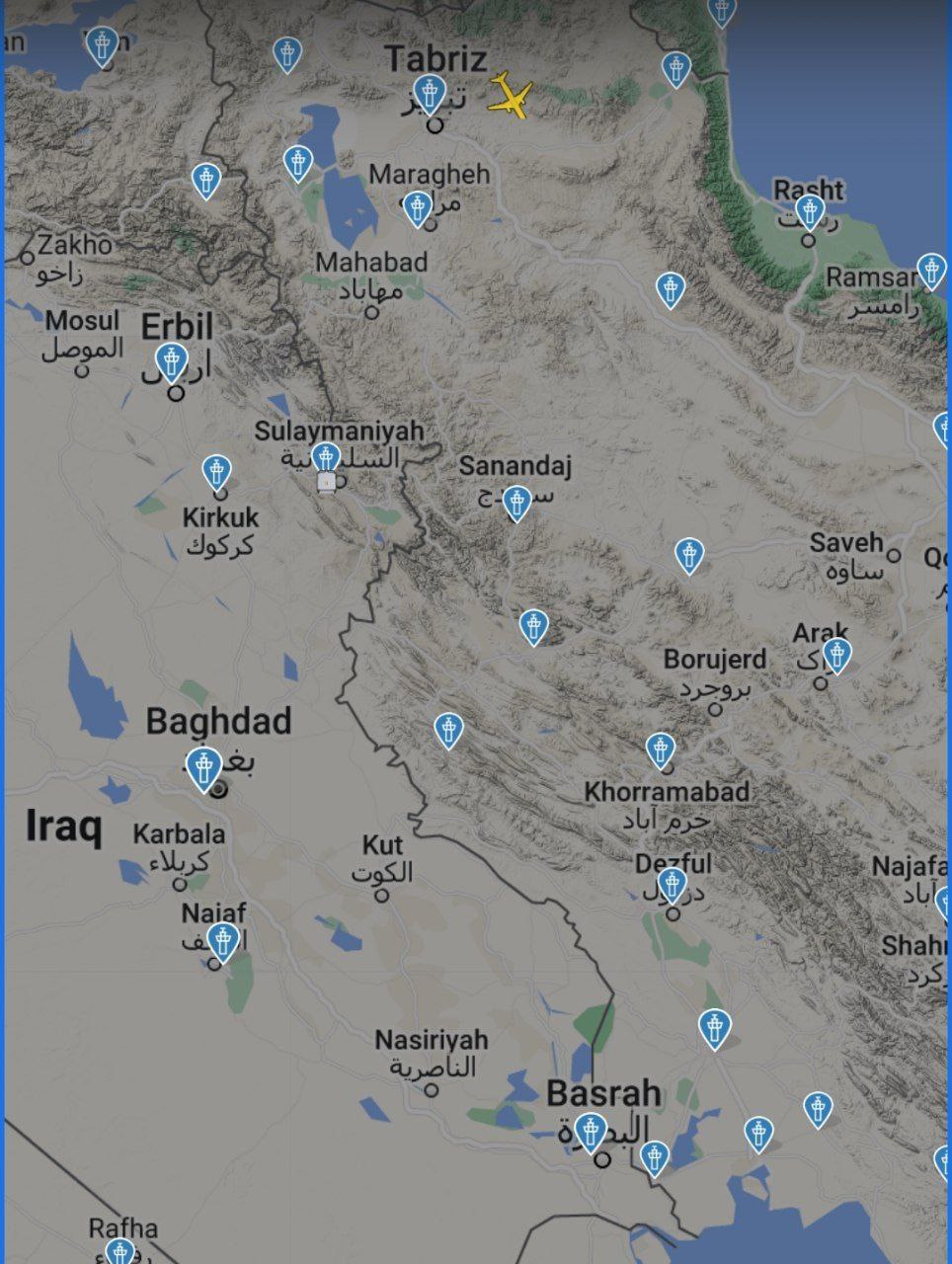 وضعیت فعلی آسمان غرب و جنوب غربی ایران +عکس