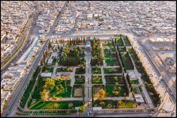 تصویر هوایی از آرامگاه شیخ اجل سعدی+عکس