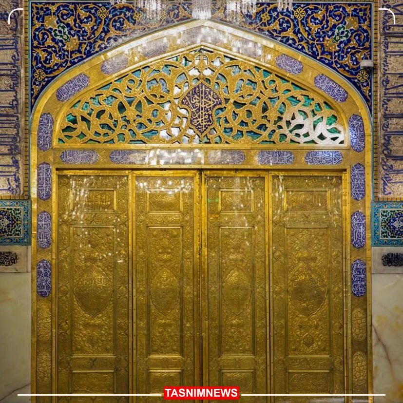 تصویر روح نواز از درب جدید طلای حرم امام رضا (ع) 