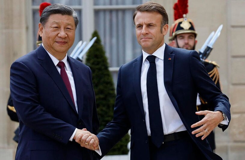 استقبال از رییس جمهوری چین و همسرش در پاریس + عکس