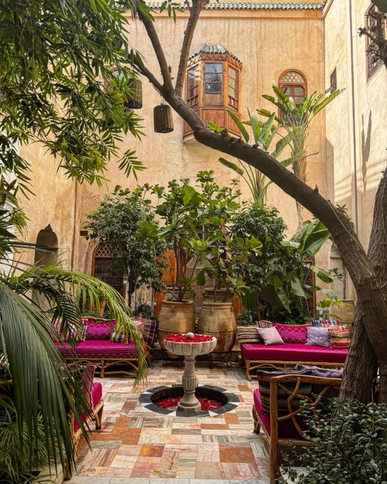 حیاط خانه‌ای باصفا در مراکش که پربازدید شد+عکس