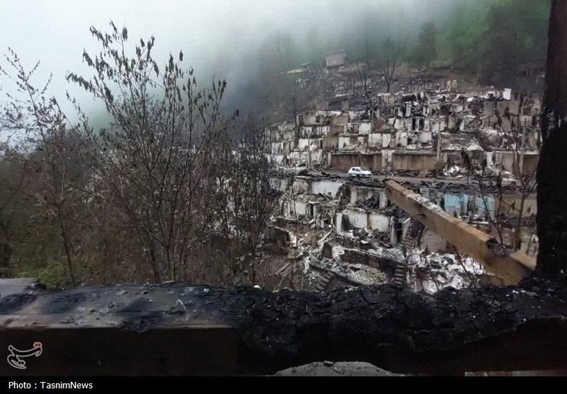 روستای ‌‌امامزاده ابراهیم یک هفته پس از آتش‌سوزی + عکس