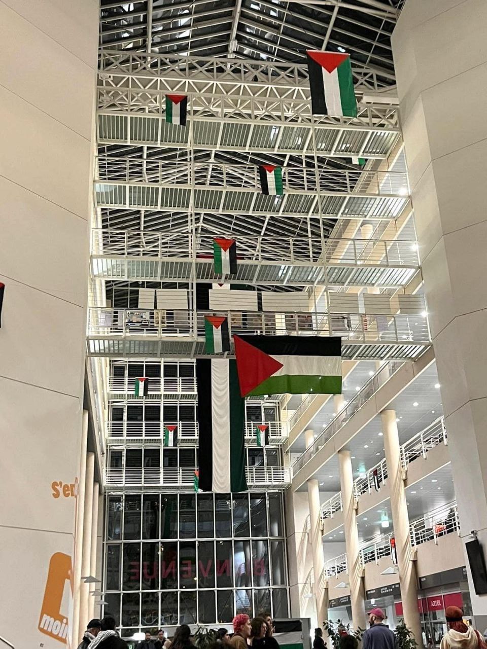 پرچم فلسطین در دانشگاه سوئیس + عکس