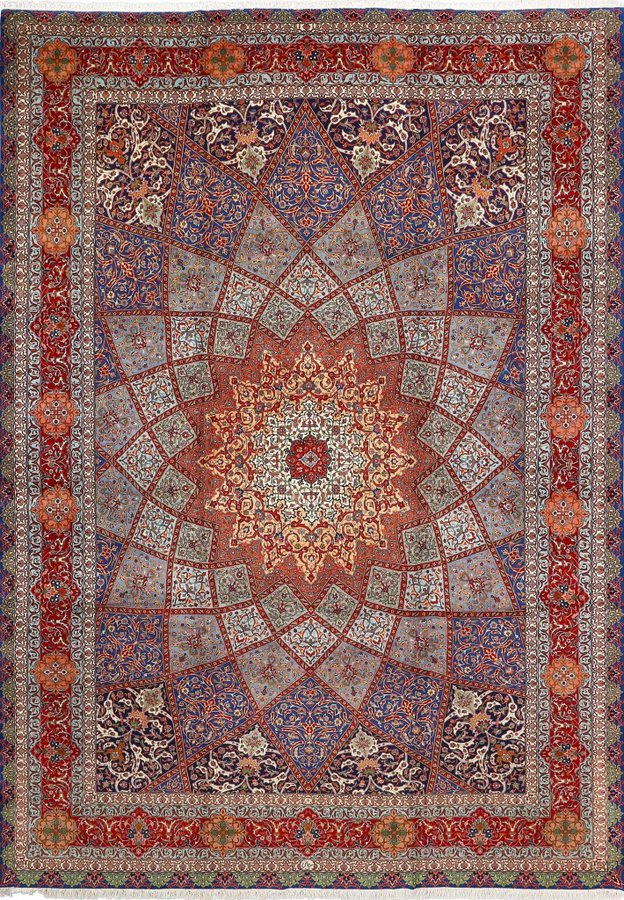 این تصویری از یک کاشی‌کاری سنتی نیست، فرش دستباف تبریز است+عکس